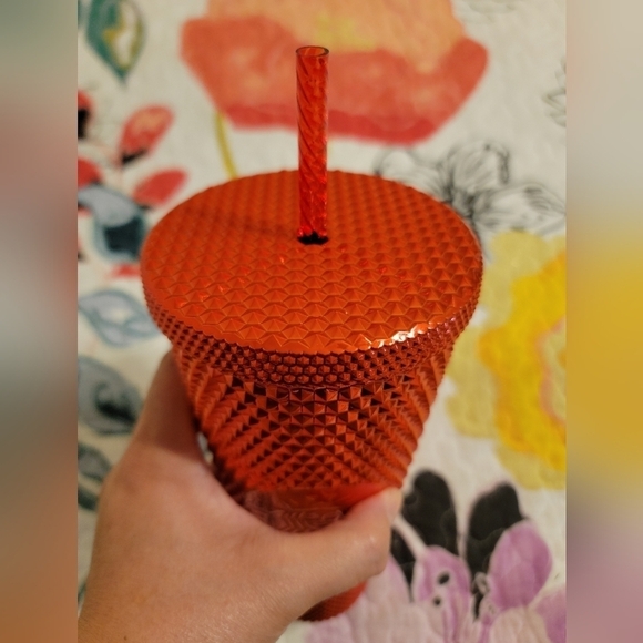 NWT Starbucks 2023 Holiday Red Chrome Studded Tumbler Cup - Picture 3 of 6